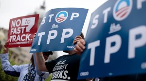 American people protesting against TPP
