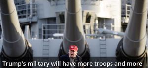 President elect Trump on a warship. Photo Credit: Kevork Djansezian/AP